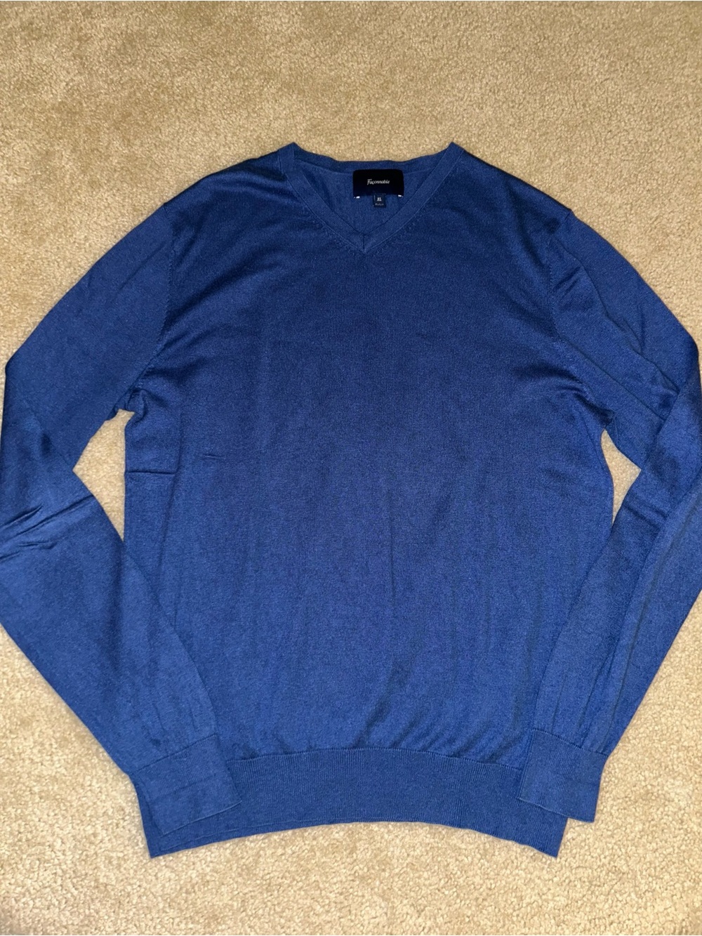Faconnable Men's Blue V-Neck Sweater - Contemporary Style